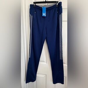 BNWT MEN'S ADIDAS CLIMALITE THREE STRIPE NAVY BLUE & GRAY JOGGERS US MEDIUM (M)